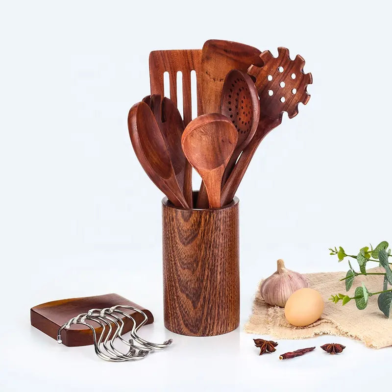 Natural Teak Acacia Kitchen Accessories Cooking Tools for Amazon FBA in USA