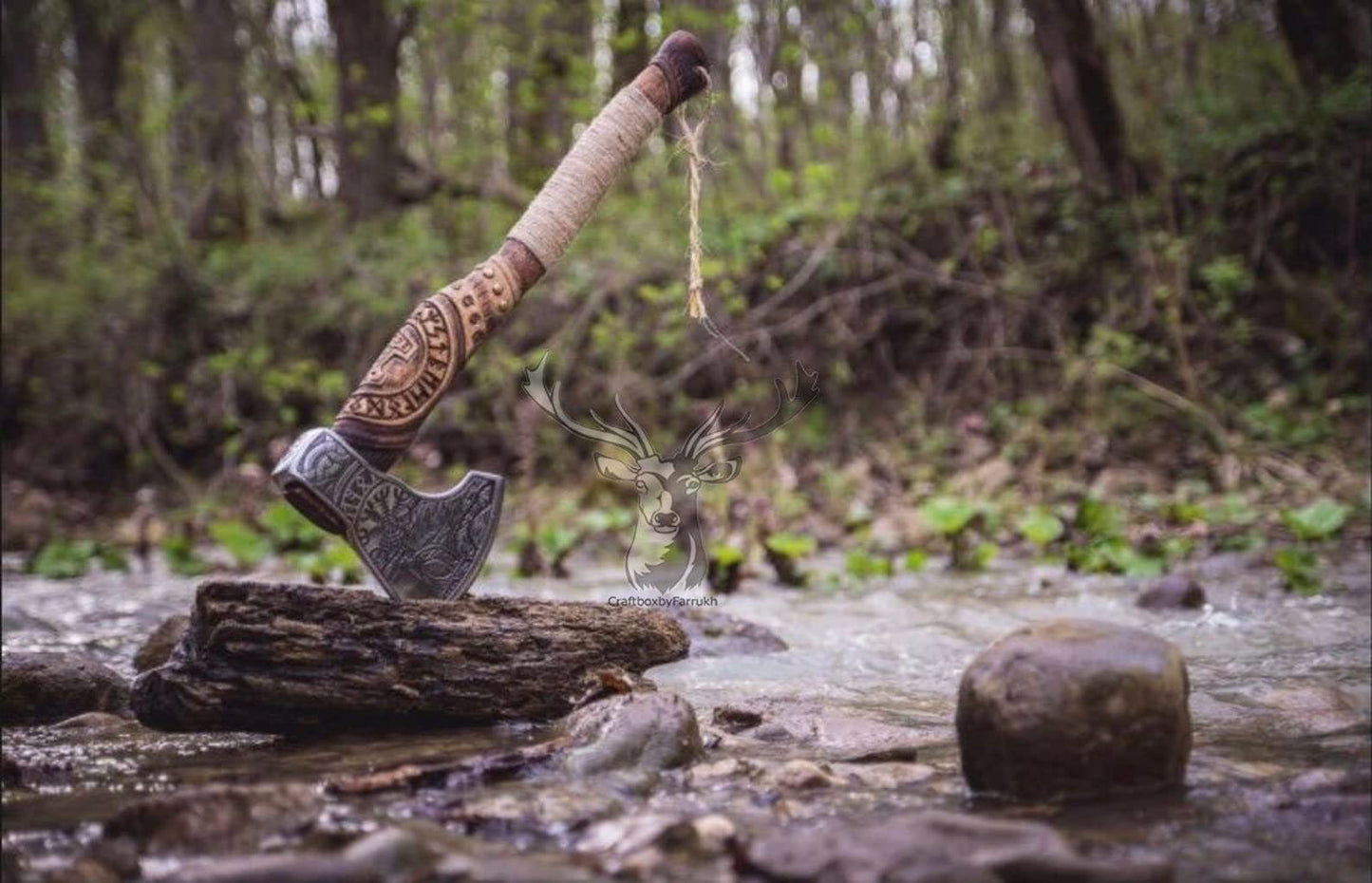 Custom Gift Forged Carbon Steel Viking Axe