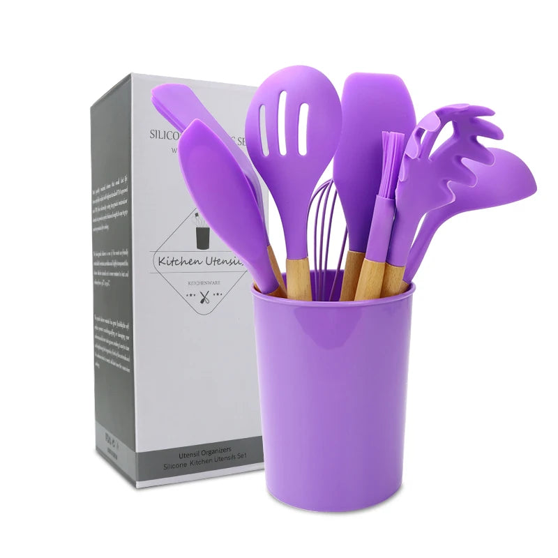 12-Piece Silicone Utensil Set For Amazon FBA