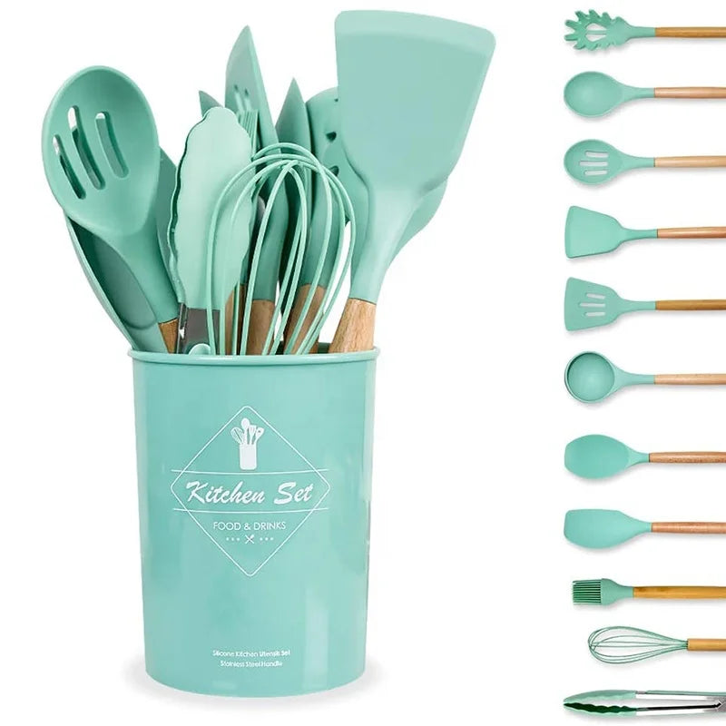 Green Silicone Kitchen Gadget Set