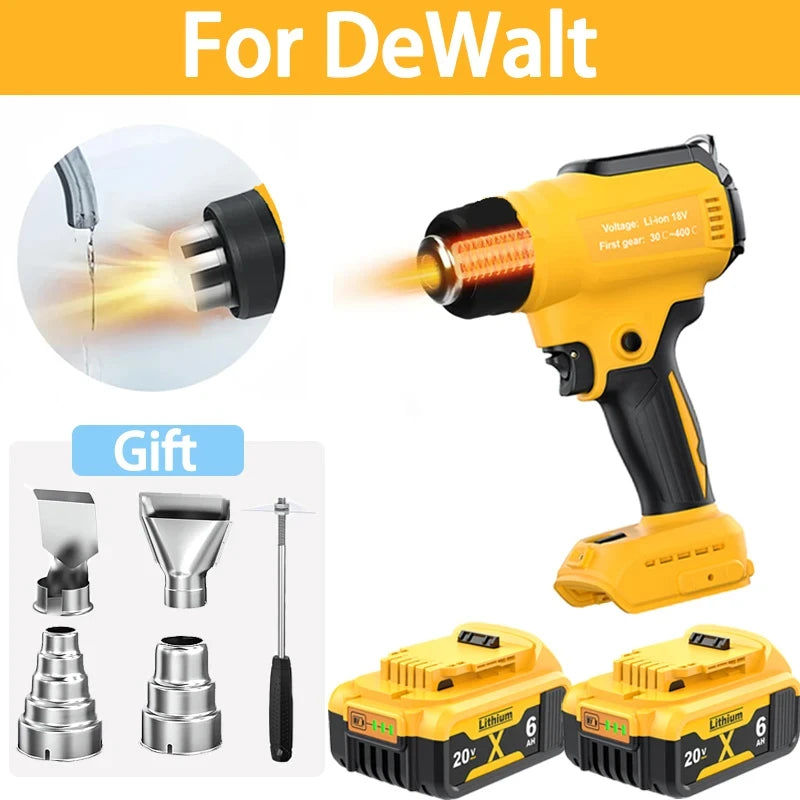 Cordless Heat Gun for Dewalt 20v Battery 122?-1022? Adjustable Temperature Portable Battery Heat Shrink Gun with 4pcs Nozzles in USA