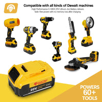 Lithium Battery Battery Replacement DCCB206 DCB205 DCB200 100% Brand New 5.0Ah 20V For DeWalt Power Tool Battery Rechargeable in USA