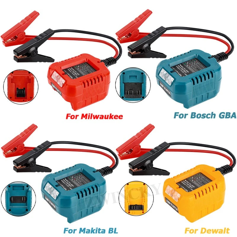 Jumper Cables For Makita/Dewalt/Milwaukee/Bosch 18V Li-ion Battery Jump Starting Adapter Auto Booster Cable Car Igniter charger in USA