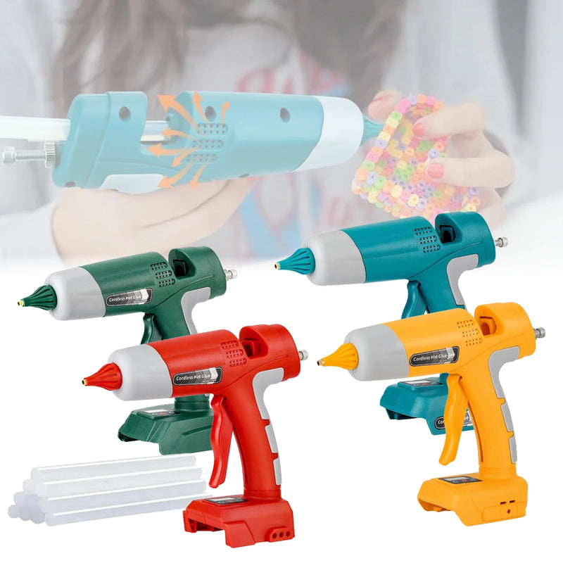 Newest Cordless Hot Melt Glue Gun with 10PCS 11mm Glue Sticks for Makita/Dewalt/Milwaukee/Bosch/Ryobi 18V Li-ion Battery in USA