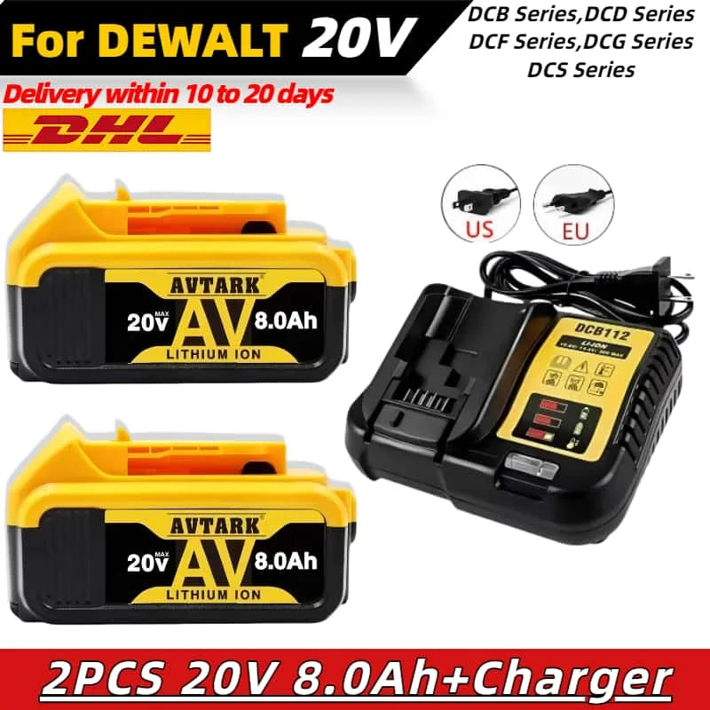 Replacement battery for DEWALT 20V 12.0Ah?for dewalt 20v battery,DCB205 DCB206 DCB209 Power Tools Battery,for dewalt charger in USA