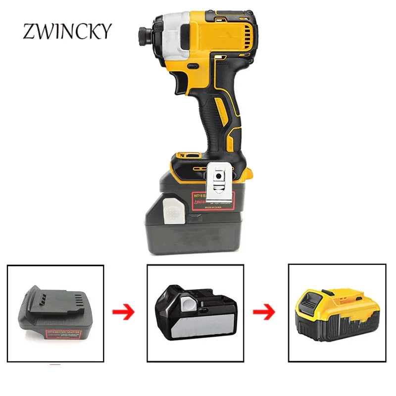 ZWINCKY Adapter Converter Use For Hitachi/Hikoki 18V Li-ion Battery BSL1830 on For Dewalt 18V 20V Lithium Electrical Power Tool in USA