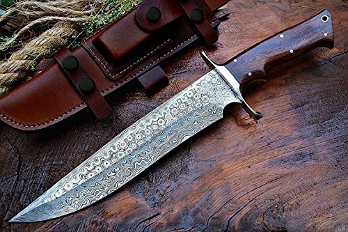 BIGCAT ROAR 14″ Handmade Damascus Hunting Knife 