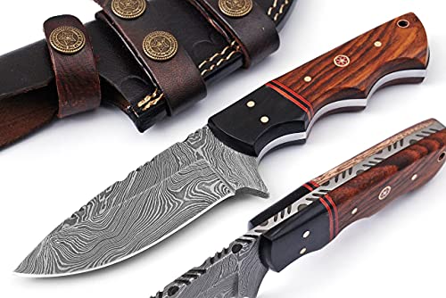Merchants Knives Custom Handmade Hunting Knife Damascus