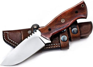 Nifdo Amazon Dropshipping Hunting Knife with Wooden Handle, Fixed Blade Tracker Knife Amazon FBA Product