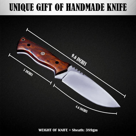 Nifdo Amazon Dropshipping Hunting Knife with Wooden Handle, Fixed Blade Tracker Knife Amazon FBA Product