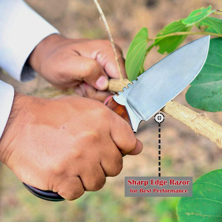 Nifdo Amazon Dropshipping Hunting Knife with Wooden Handle, Fixed Blade Tracker Knife Amazon FBA Product