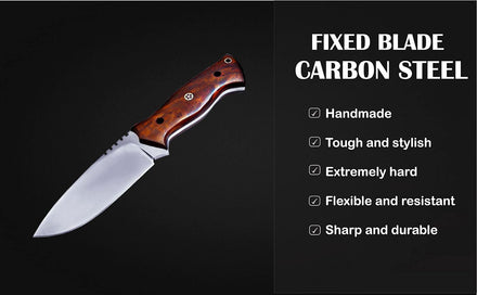 Nifdo Amazon Dropshipping Hunting Knife with Wooden Handle, Fixed Blade Tracker Knife Amazon FBA Product