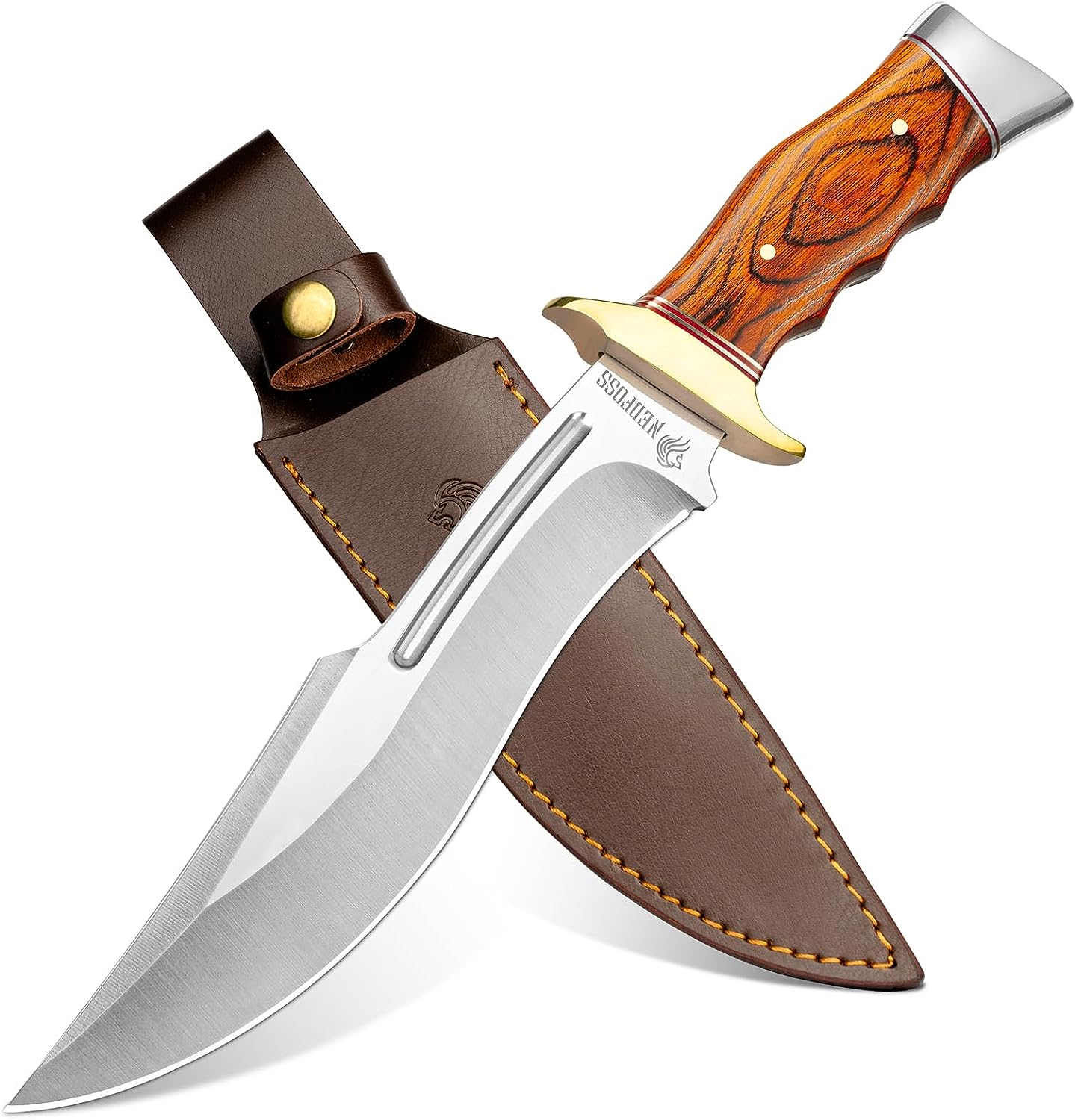  Hunting Knife with Leather Sheath