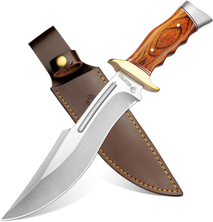  Hunting Knife with Leather Sheath