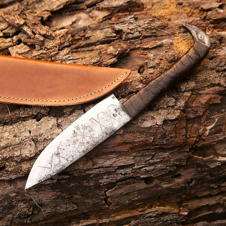 Viking Knife with Leather Sheath for Amazon FBA in USA