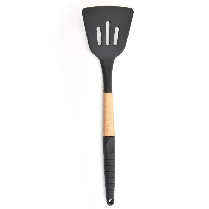 Kitchen Wooden Silicone Cooking Utensils Set