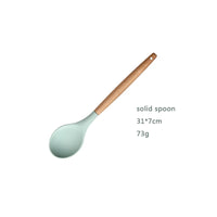 Silicone Kitchen Utensil Set with Wooden Handles For Amazon dropshipping