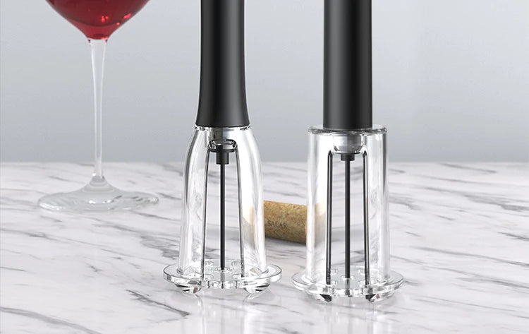 Manual Wine Opener - Air Pressure Pump, Black Corkscrew