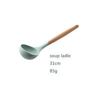 Silicone Kitchen Utensil Set with Wooden Handles For Amazon dropshipping