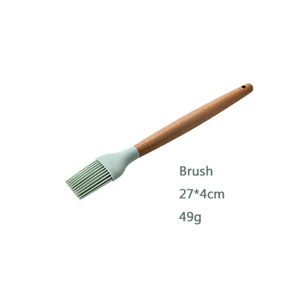 Silicone Kitchen Utensil Set with Wooden Handles For Amazon dropshipping