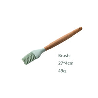 Silicone Kitchen Utensil Set with Wooden Handles For Amazon dropshipping