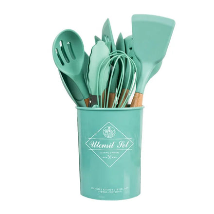 12-Piece Green Silicone Kitchen Gadget Set For Amazon FBA