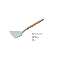 Silicone Kitchen Utensil Set with Wooden Handles For Amazon dropshipping